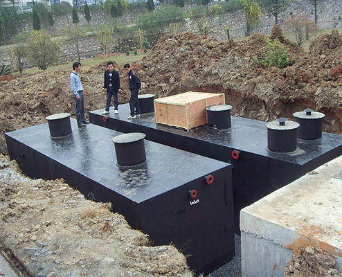 1 Ondergrondse geïntegreerde afvalwaterzuiveringsinstallatie voor de stadsrecycling van grijs water